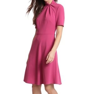 Donna Morgan Twist Collar Elbow Sleeve Dress